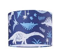 Happy Homewares Modern & Fun Dinosaur Themed Navy Blue & White Cotton Little Ones Lamp Shade in Midnight | Size: 10 inches Happy Homewares Midnight 10 inches