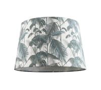 Happy Homewares Modern Green Palm Trees Linen Fabric Drum Lamp Shade With Cotton Inner