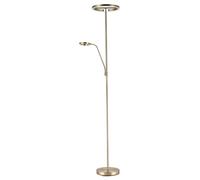 Happy Homewares Modern Halo LED Mother and Child Floor Lamp in Antique Brass with Colour Control Memory Dimmers | 2700k - 4000k CCT | 180cm x 30cm
