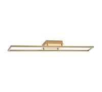 Happy Homewares Modern IP20 LED Rectangular Strip Ceiling Light Fitting in Brushed Gold Perfect for Kitchens | 38w = 125w | 3000k Warm White | 91cm Length