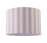 Happy Homewares Lavender Lilac and Oatmeal Linen Striped Lamp Shade with Fabric Inner