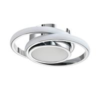Happy Homewares Modern LED Ceiling Light with Chrome Rings and Central Downlighter