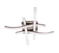 Happy Homewares Modern Led Ceiling Lighting Fitting In Brushed Nickel With 4 Strips