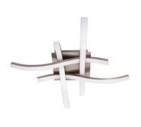 Happy Homewares Modern Led Ceiling Lighting Fitting In Brushed Nickel With 4 Strips