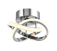 Happy Homewares Modern LED Chrome Ceiling Light Fitting with Swirl Thick Metal Strip