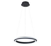 Happy Homewares Modern Led Circular Halo Pendant Light Fitting In Matte Sand Black