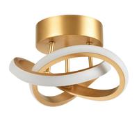 Happy Homewares Modern Led Gold Ceiling Light With Swirl Thick Metal Strip Creates 1253 Lumens