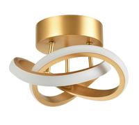 Happy Homewares Modern LED Gold Ceiling Light with Swirl Thick Metal Strip Creates 1253 Lumens