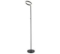 Happy Homewares Modern Led Halo Ring Floor Lamp In Matte Black With Cct Dimmer Button
