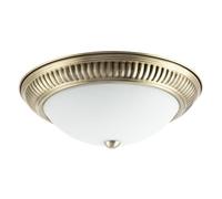 Happy Homewares Modern LED IP44 Flush Ceiling Light in Antique Brass with Movement Sensor | 3 Minute Switch Off | 5m Detection | Works in Both Dark and Light