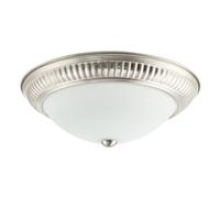 Happy Homewares Modern Led Ip44 Flush Ceiling Light In Satin Nickel With Sensor