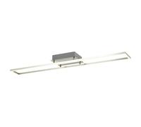 Contemporary IP20 Energy Saving LED Rectangular Strip Ceiling Light Fitting in Satin Nickel Perfect for Kitchens | 38w = 125w | 3000k Warm White | 91cm Length by Happy Homewares