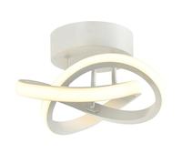 Happy Homewares Modern LED White Sand Ceiling Light Fitting with Swirl Thick Metal Strip Creates 1253 Lumens 15w | 24cm x 12cm | 3000k Warm White | Perfect for Low Ceilings