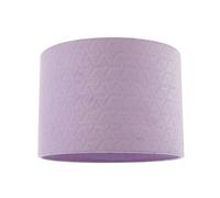 Modern Lilac Soft Velvet Fabric Drum Lampshade with Inner Cotton Lining | 18cm x 25cm | Unique Interlinking Stars Design by Happy Homewares