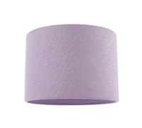 Modern Lilac Soft Velvet Fabric Drum Lampshade with Inner Cotton Lining | 18cm x 25cm | Unique Interlinking Stars Design by Happy Homewares