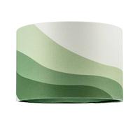 Happy Homewares Modern Linen Fabric Lamp Shade with Inner & Outer Wavy Design in Dark Green | Size: 12 inches Happy Homewares Dark Green 12 inches
