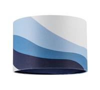 Happy Homewares Modern Linen Fabric Lamp Shade with Inner & Outer Wavy Design in Midnight | Size: 12 inches Happy Homewares Midnight 12 inches