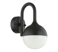 Happy Homewares Modern Designer Matt Black Outdoor Lantern Wall Light Fitting with Low Energy Warm White LED Power | 10w = 50w 620 Lumens | 24cm Height