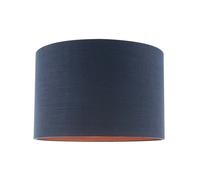 Happy Homewares Modern Textured Cotton Lamp Shade with Brushed Gold Inner Lining in Midnight | Size: 12 inches Happy Homewares Midnight 12 inches