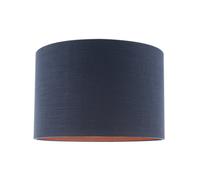 Happy Homewares Modern Textured Cotton Lamp Shade with Brushed Gold Inner Lining in Midnight | Size: 12 inches Happy Homewares Midnight 12 inches