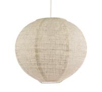 Modern Chic Natural Linen Fabric Oatmeal Spherical Ceiling Pendant Lighting Shade | 30cm Diameter | Unique Textured Effect by Happy Homewares
