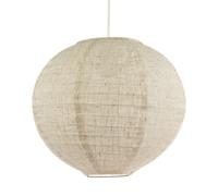 Happy Homewares Modern Natural Linen Fabric Oatmeal Spherical Pendant Lighting Shade