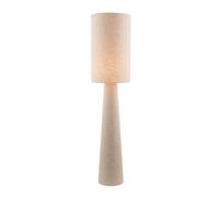 Happy Homewares Modern Natural Oatmeal Linen Floor Lamp With Fabric Shade And Base