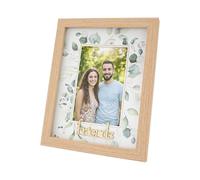 Happy Homewares Modern Oak Mdf Gold Friends Picture Frame With Green Floral Decoration