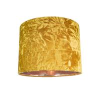 Happy Homewares Modern Ochre Crushed Velvet 8" Table/Pendant Lampshade with Shiny Copper Inner