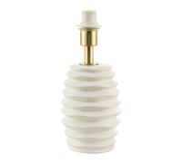 Happy Homewares – Modern Ceramic Table Lamp Base – Off-White Gloss, Deep Rippled Grooves