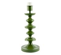 Happy Homewares Modern Olive Green Gloss Table Lamp Base with Chic Round Step Design | 37cm x 15cm | with Clear Cable and Inline Switch