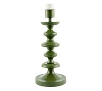 Happy Homewares Modern Olive Green Gloss Table Lamp Base with Chic Round Step Design | 37cm x 15cm | with Clear Cable and Inline Switch