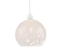 Modern Opal White and Clear Snowflake 20cm Glass Ball Pendant Ceiling Lamp Shade | 11w Maximum | 14cm x 20cm by Happy Homewares