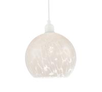 Happy Homewares Modern Opal White Snowflake 20cm Glass Pendant Ceiling Lamp Shade