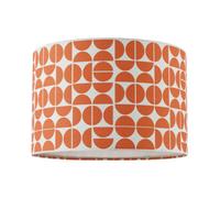 Happy Homewares Modern Orange Geometric Linen Fabric Lamp Shade with Cotton Lining | Size: 12 inches Happy Homewares Orange 12 inches