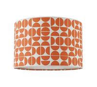 Happy Homewares Modern Orange Geometric Linen Fabric Lamp Shade With Cotton Lining