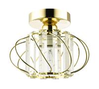 Happy Homewares Modern Polished Metal Ceiling Light Fitting with Clear Crystal Glass Rods in Gold Happy Homewares Gold
