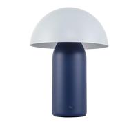 Happy Homewares Modern Rechargeable 35cm Mushroom Table Lamp in Two Tone Blue - USB-C Cable Included | 3-Step Touch Dimmer | 5200mAh Power | 5w 3000k LED