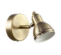 Happy Homewares Modern Rechargeable and Dimmable Spot Wall Light Fitting in Antique Brass | 3-Step Touch Dimmer Button | 5200mAh Power | 3w 3000k LED