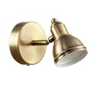 Happy Homewares Modern Rechargeable Dimmable Spot Wall Light Fitting in Antique Brass