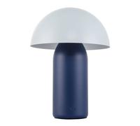 Happy Homewares Modern Rechargeable 35cm Mushroom Table Lamp in Two Tone Blue - USB-C Cable Included | 3-Step Touch Dimmer | 5200mAh Power | 5w 3000k LED