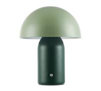 Happy Homewares Modern Rechargeable Mushroom Table Lamp in Forest and Olive Green - USB-C Cable Included | 3-Step Touch Dimmer | 3600mAh Power | 3w 3000k LED