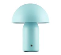 Happy Homewares Modern Rechargeable Mushroom Table Lamp in Mat Duck Egg - USB-C Cable Included | 3-Step Touch Dimmer | 3600mAh Power | 3w 3000k LED