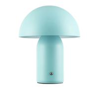 Happy Homewares Modern Rechargeable Mushroom Table Lamp in Mat Duck Egg - USB-C Cable Included | 3-Step Touch Dimmer | 3600mAh Power | 3w 3000k LED