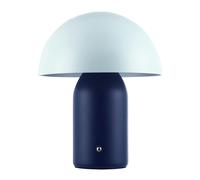 Happy Homewares Modern Rechargeable Mushroom Table Lamp in Navy Midnight and Nova Blue - USB-C Cable Included | 3-Step Touch Dimmer | 3600mAh Power | 3w 3000k LED