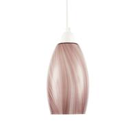 Happy Homewares Modern Reddish Brown Marble Stripe Effect Glass Pendant Light Shade