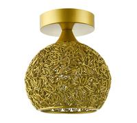 Happy Homewares Modern Satin Gold Ceiling Light Fitting with Twisting Metal Shade