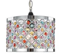 Happy Homewares Modern Sparkly Ceiling Pendant Light Shade With Multi-Coloured Beads