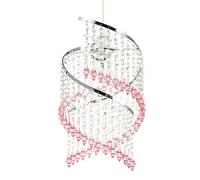 Happy Homewares Modern Spiral Waterfall Pendant Shade with Pink and Clear Acrylic