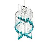 Happy Homewares Modern Spiral Waterfall Pendant Shade With Teal And Clear Acrylic